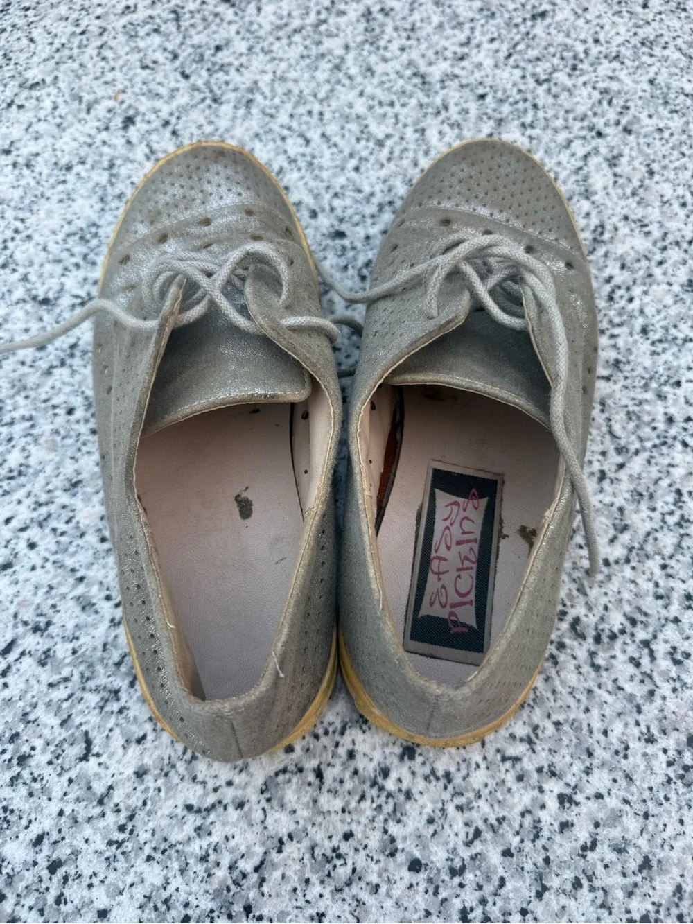 Well Loved Work Silver Shoes